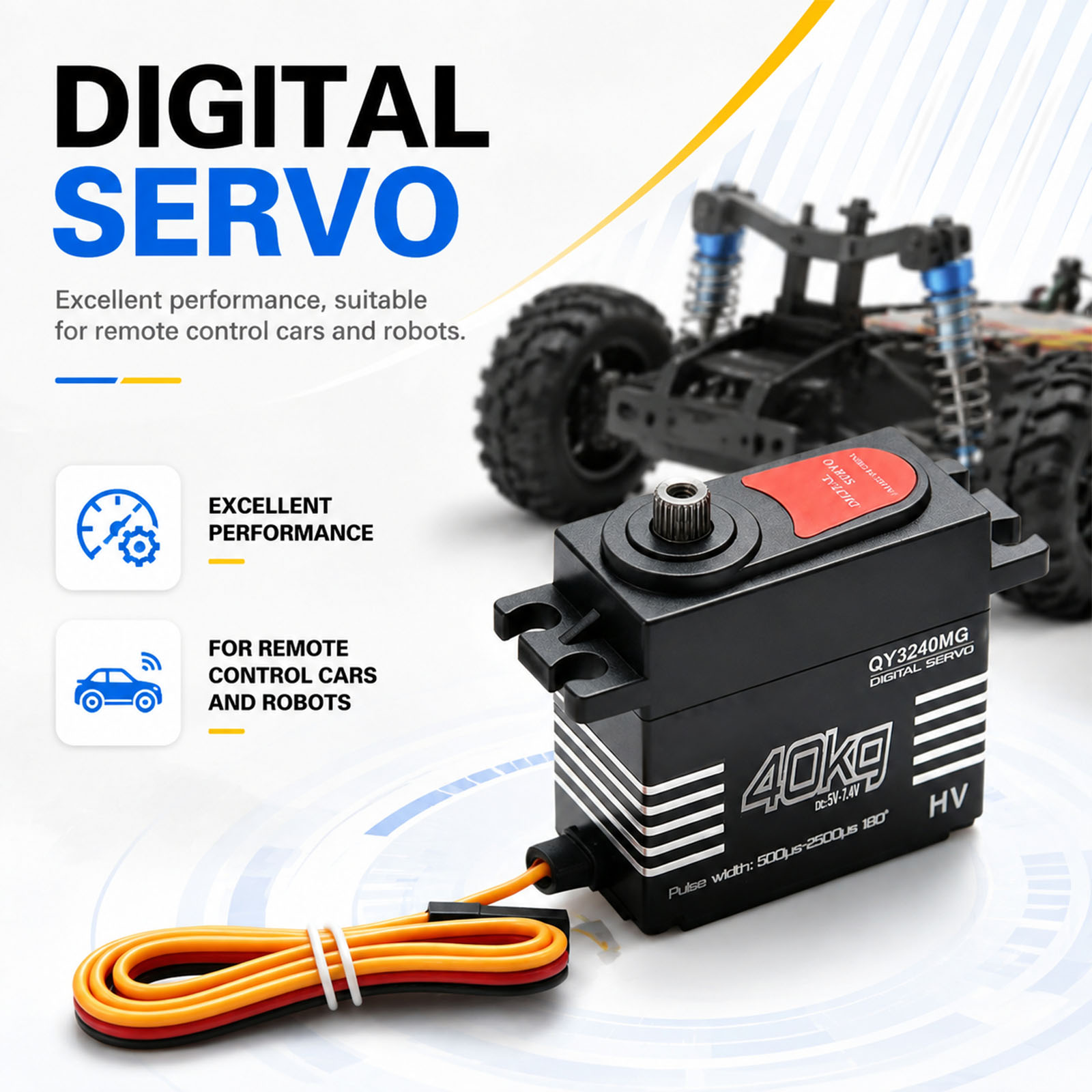 Rc Hobby Products - Yüksek Hızlı Dijital Servo 40KG Büyük