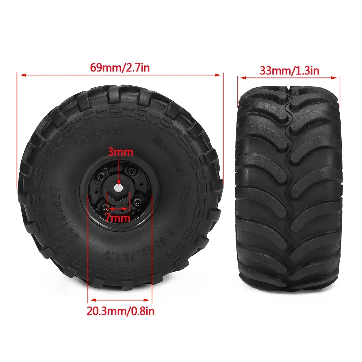 4 adet Canavar Kamyon Lastikle - Rc Tire Foam Insert incelemesi ve fiyatı