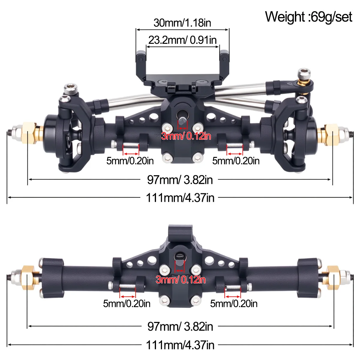 Plastik SCX24 Ön Arka Aks Seti - Rc Hobby Products incelemesi ve fiyatı